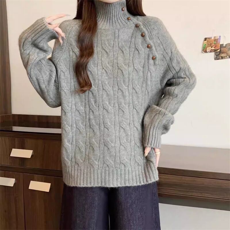 【tops】ハイネックニットトップス Q7314