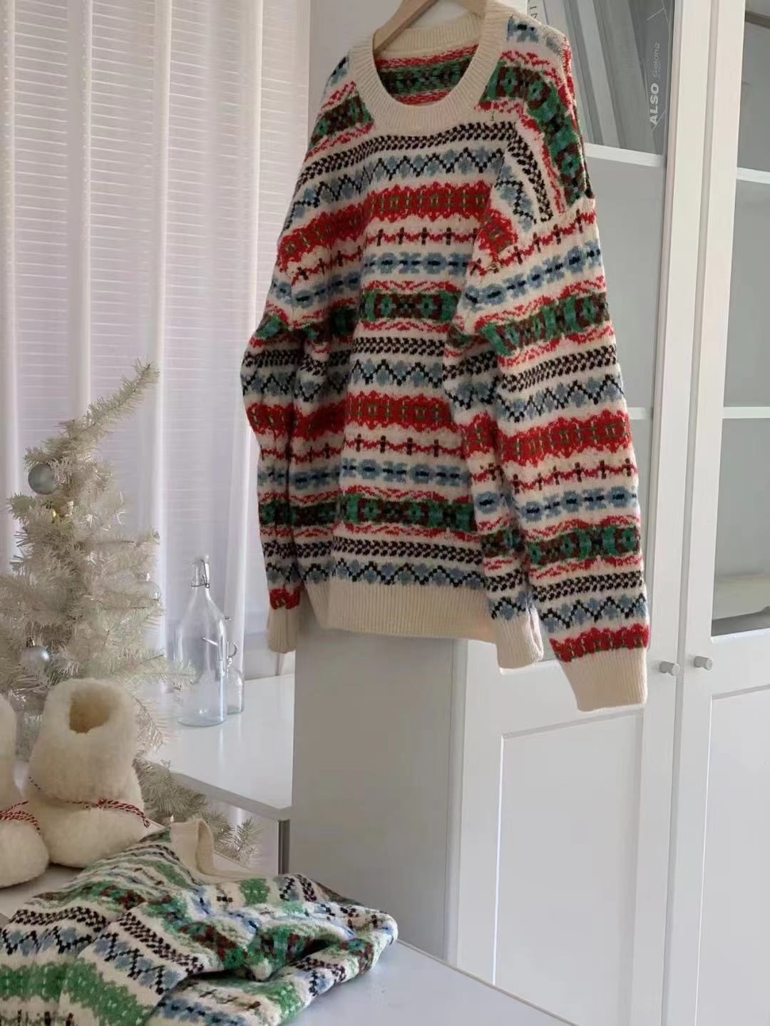 【tops】ジャカードニットセーター M27261