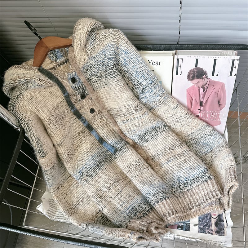 【tops】フード付きニットセーター M26391