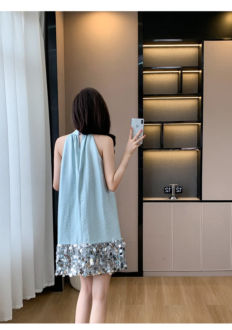 【dress】キラキラノースリーブワンピース M24338