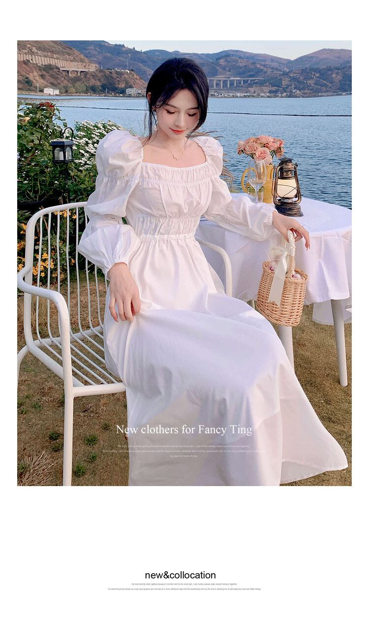 【dress】スクエアネックバックで綺麗ワンピース G21093