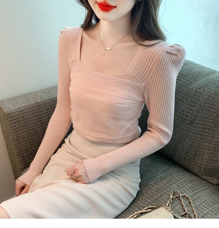【tops】チュールドッキングニットトップス M27555
