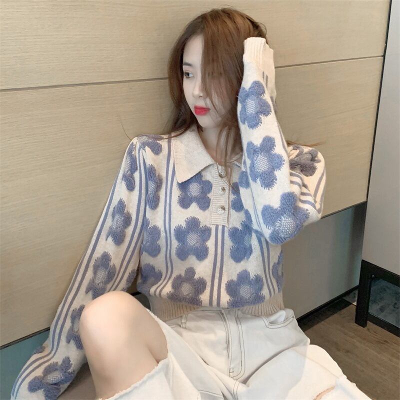 【tops】ジャカードニットセーター M19032