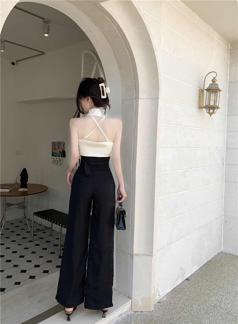 【set】ホルターネックトップス+パンツ2点セットG21316