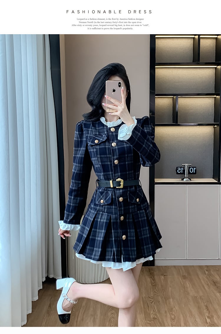 【dress】チェック柄ワンピース M26178