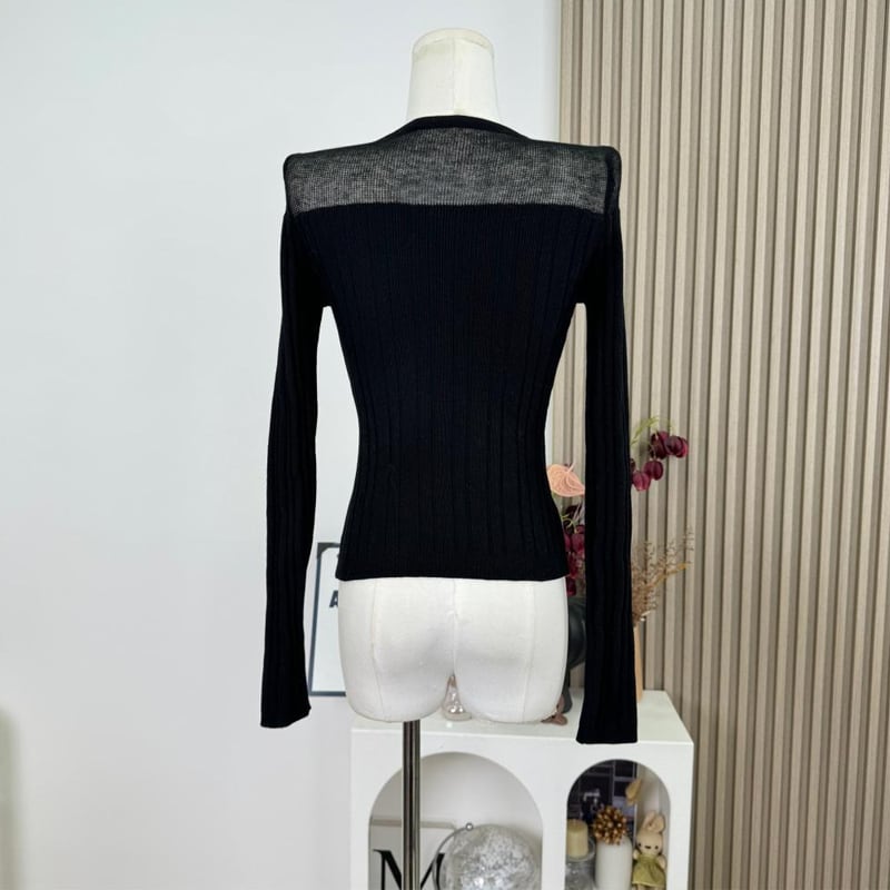 【tops】Vネックニットトップス Q7641