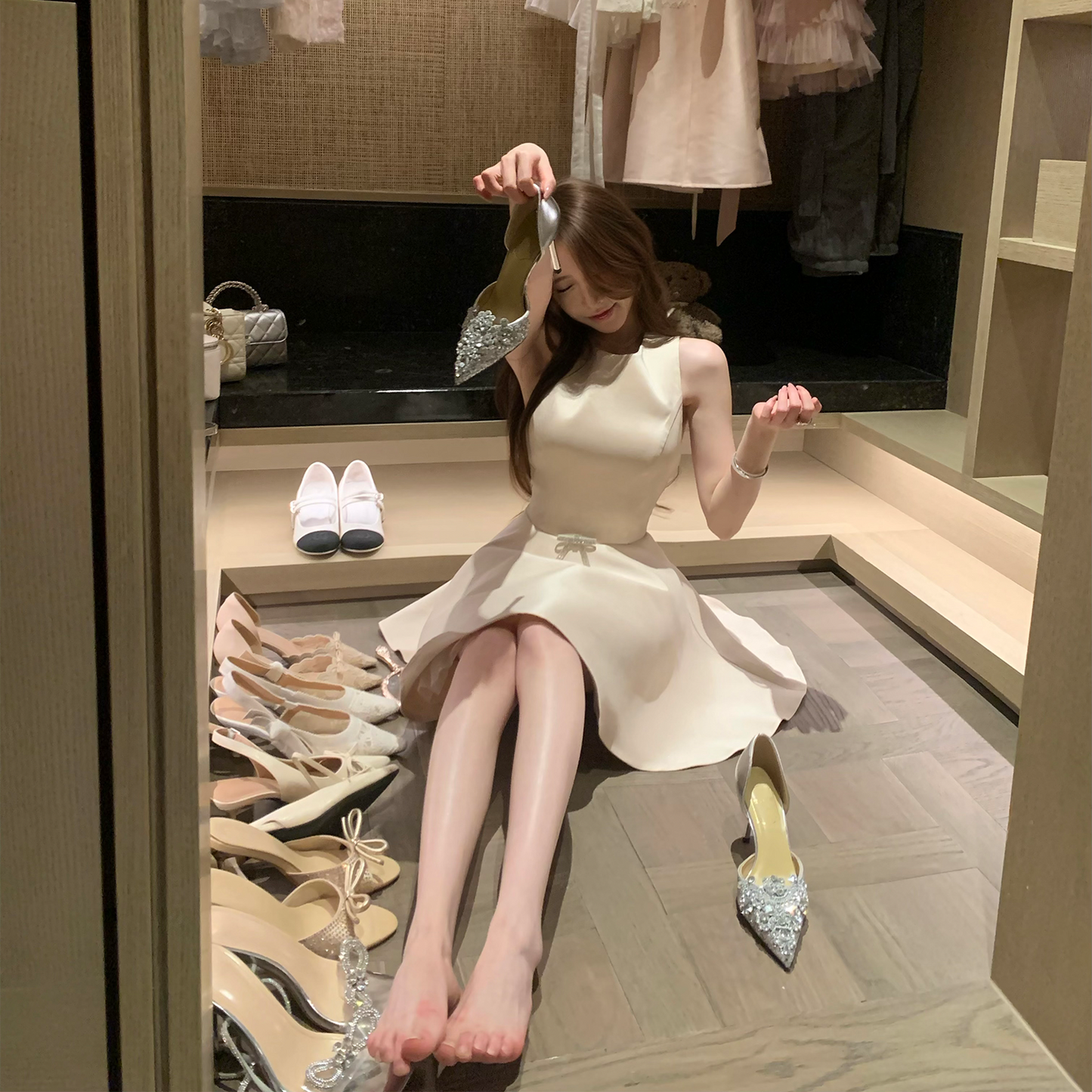 【dress】ビジューミニワンピース N3525