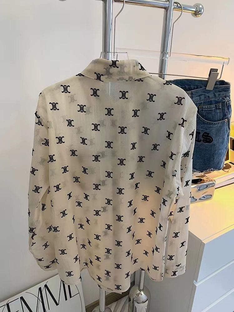 【tops】ポロカラー長袖シャツF7878