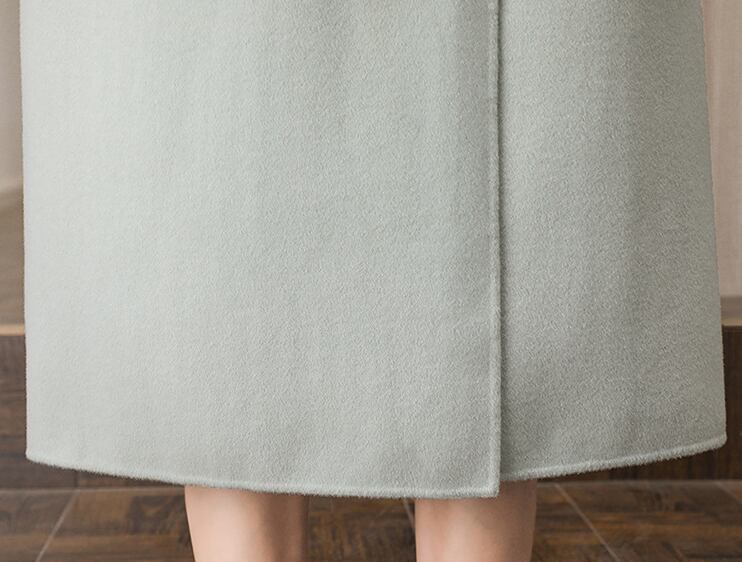 【outer】韓国ファッション厚手秋冬ゆったりダブルボタンタイプ着回しリボンロング丈アウターコートF0893