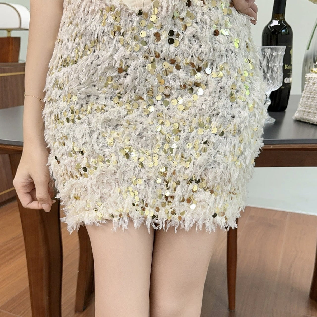 【dress】スパンコールドッキングワンピース M29993
