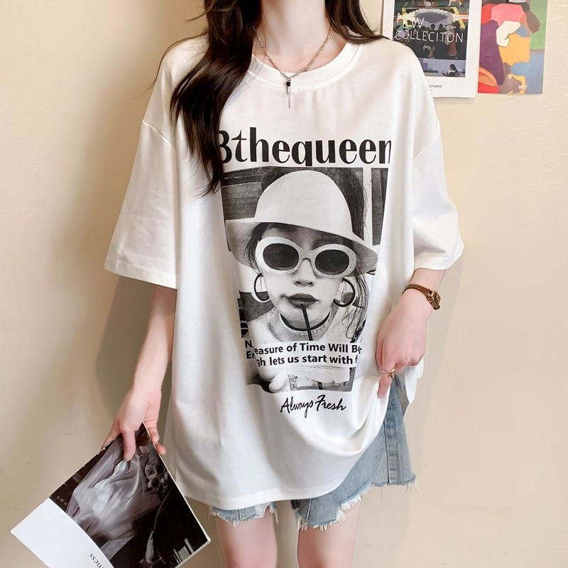 【tops】2色レース半袖切り替えTシャツF7896