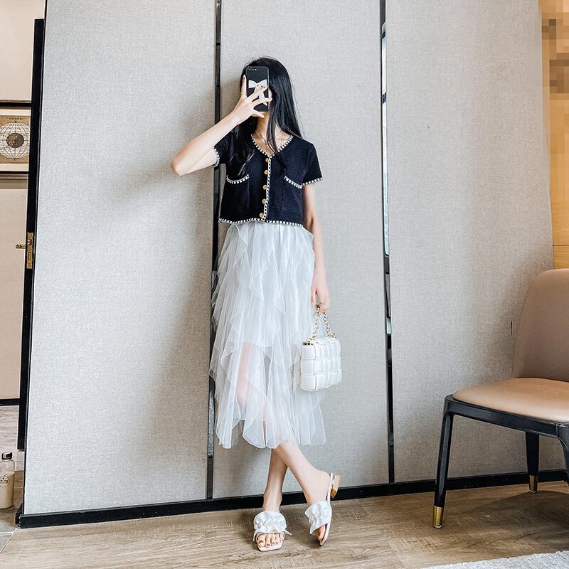 【shoes】美人度アップ3色スクエアトゥ履きやすい合わせやすいビーズ飾りスリッパサンダルF2754