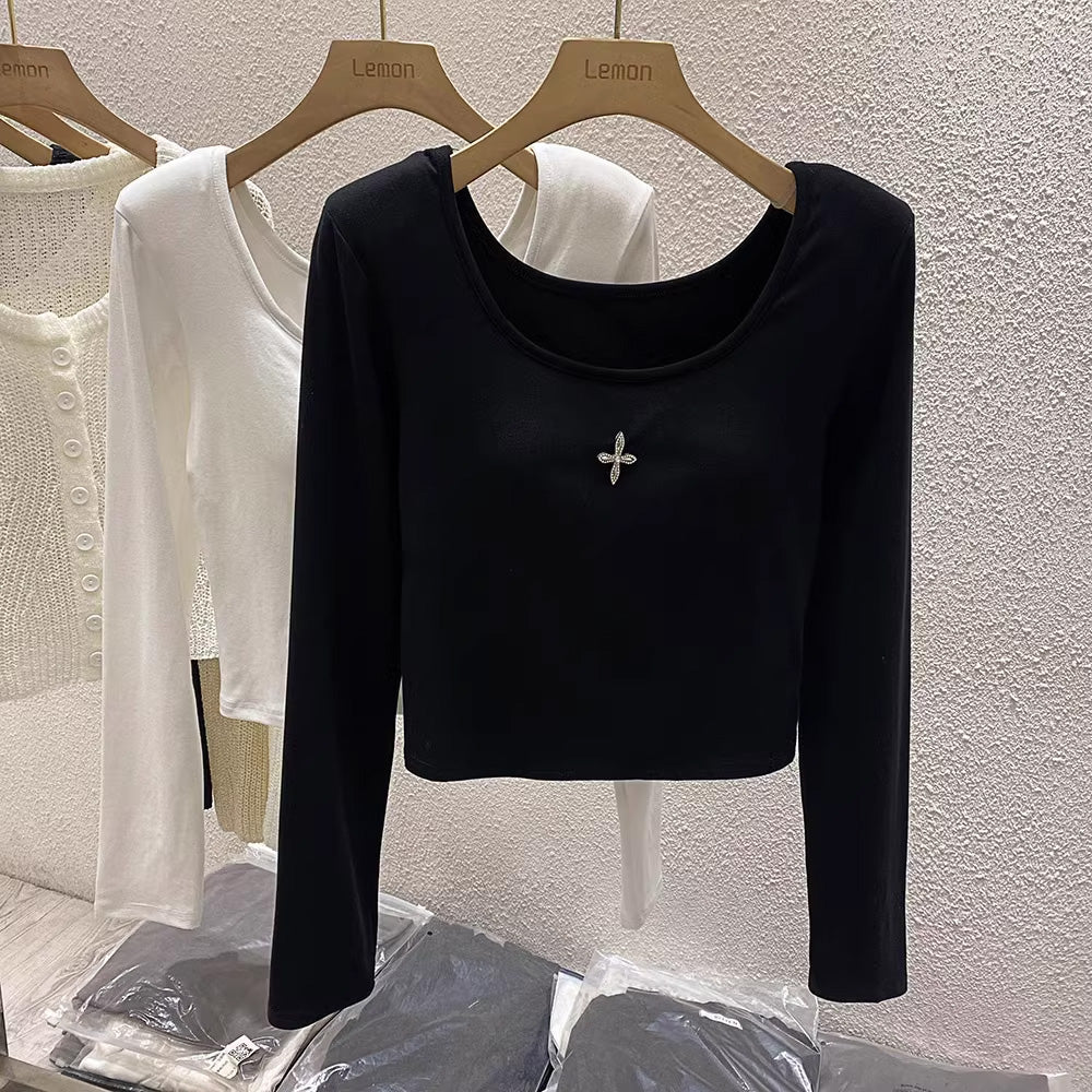 【tops】カップ付き長袖TシャツF7980