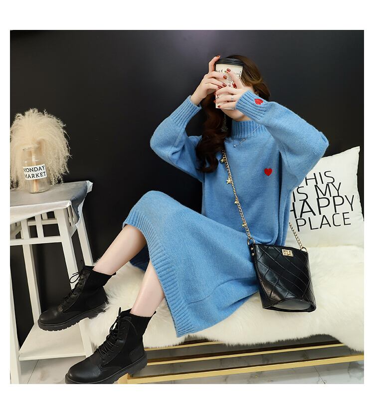 【dress】人気集中アイテム!気質満点スウィートシンプルゆったりニットワンピース G2655