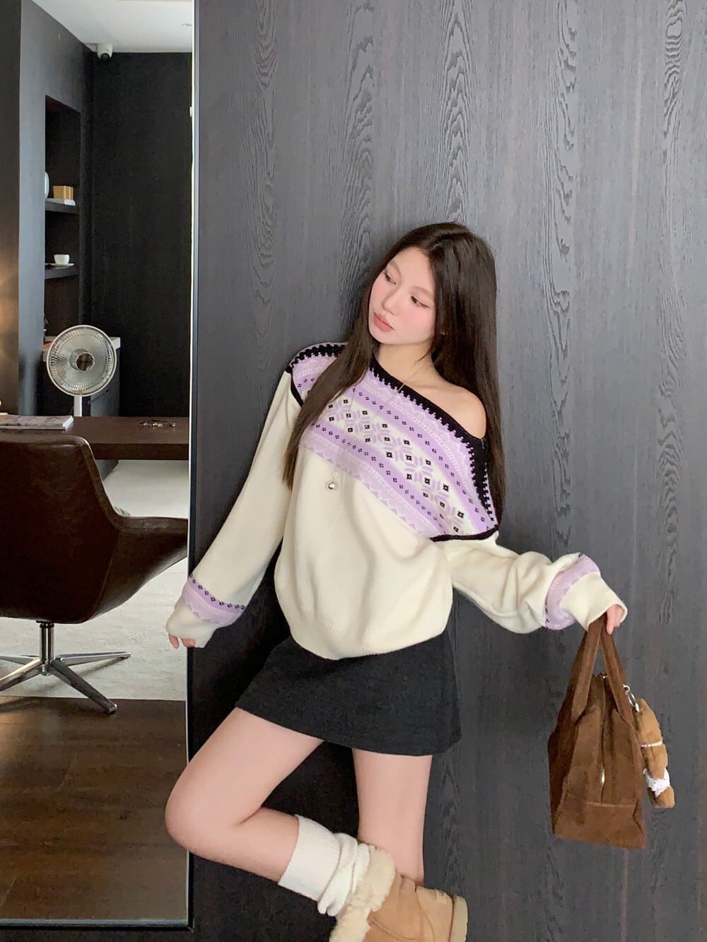 【tops】ジャカードニットセーター M28843
