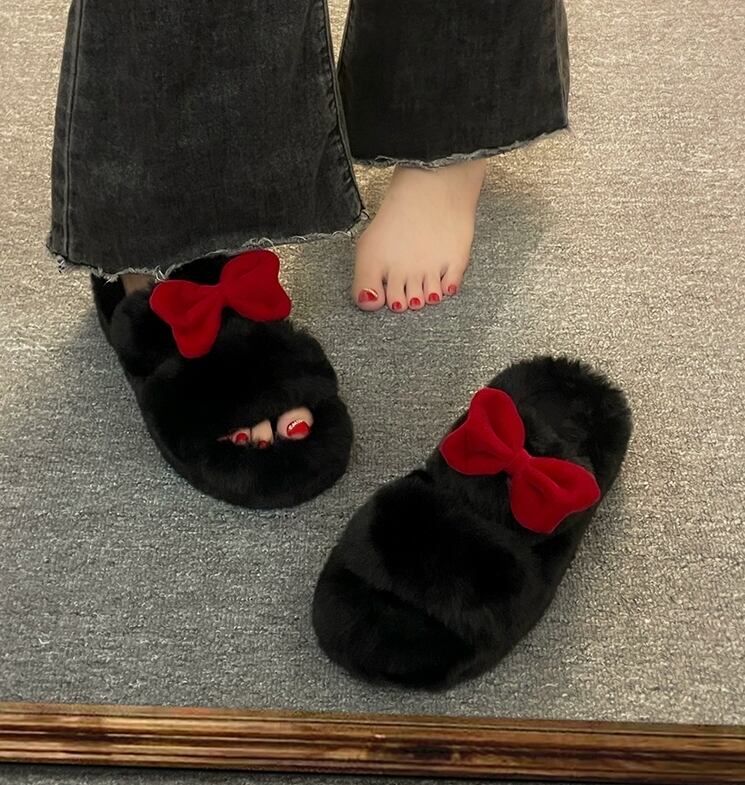 【shoes】可愛い厚底ファースリッパG19081