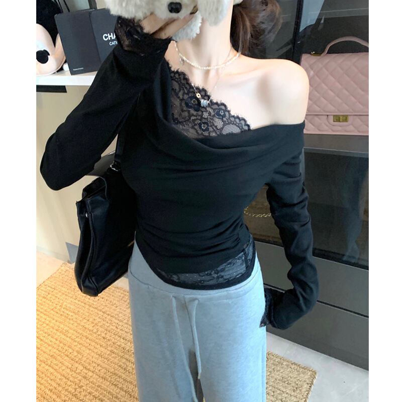 【tops】レース切り替えトップス M27546