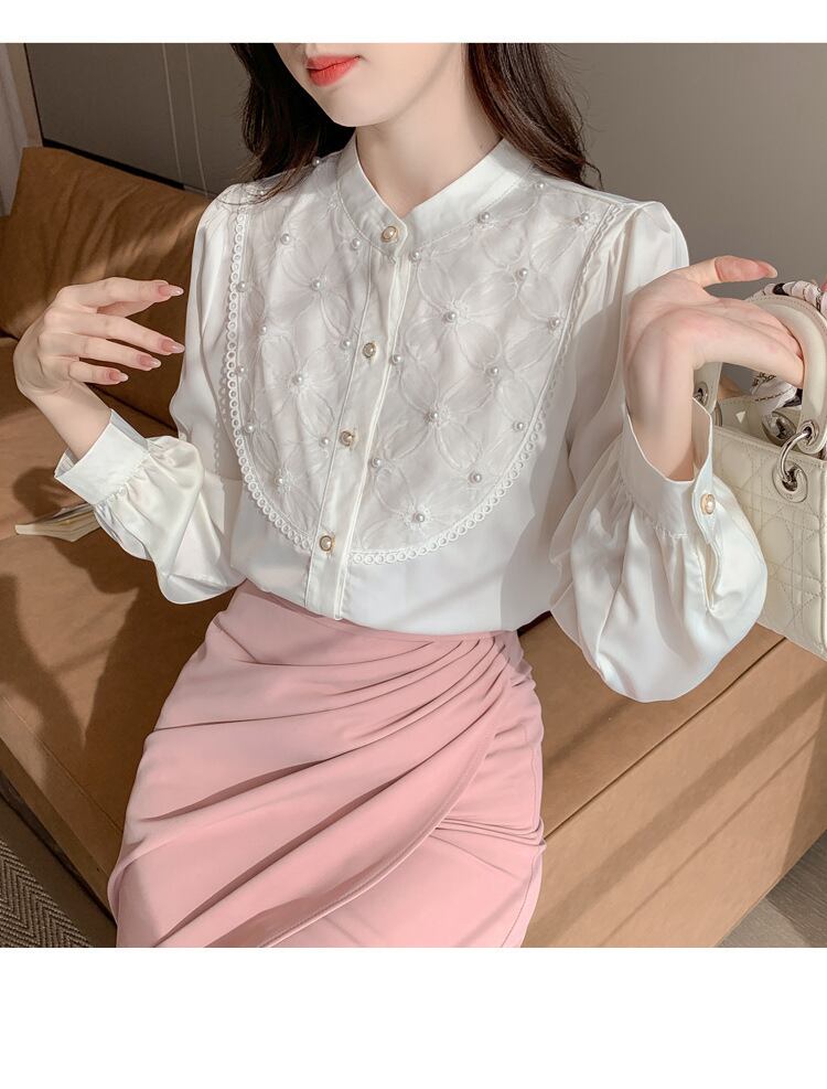 【tops】パールシャツトップス M29377