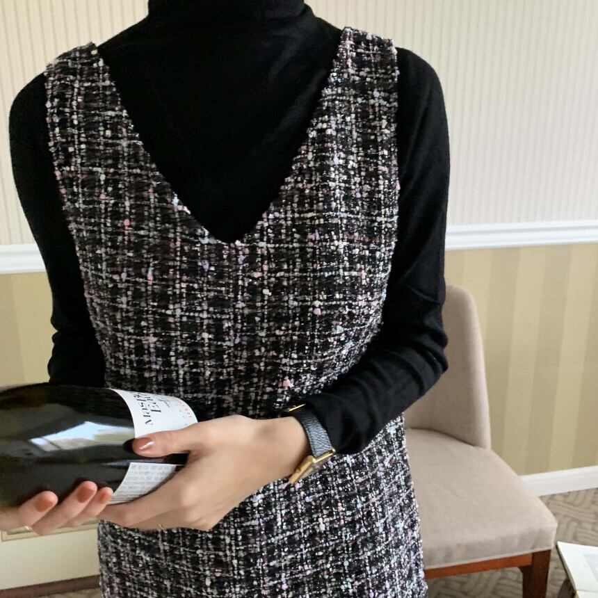 【dress】ツイードノースリーブワンピース N2197