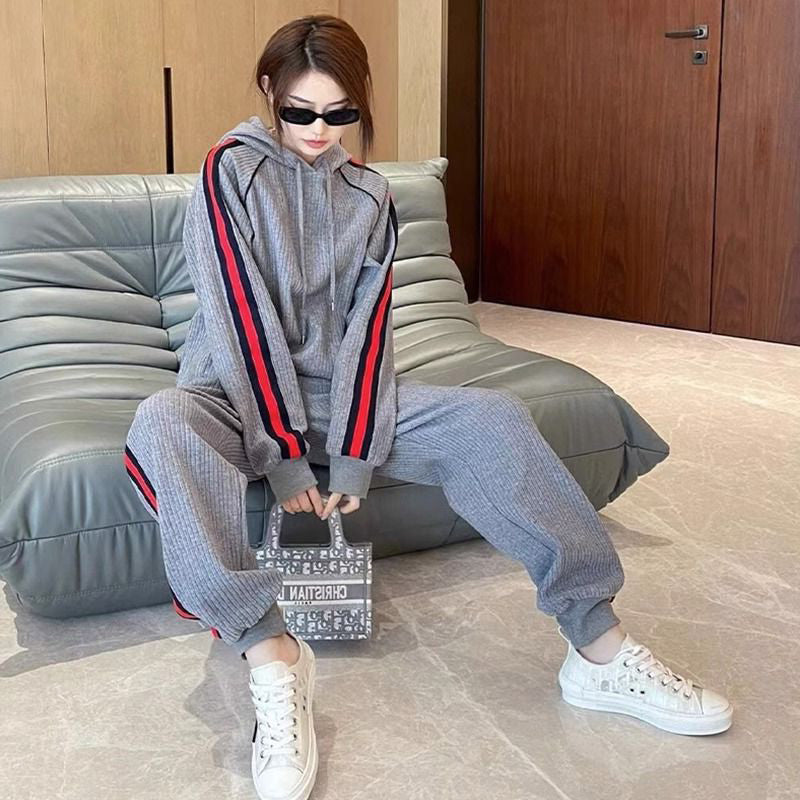 【set】フード付きパーカー+ガウチョパンツ2点セットG23579