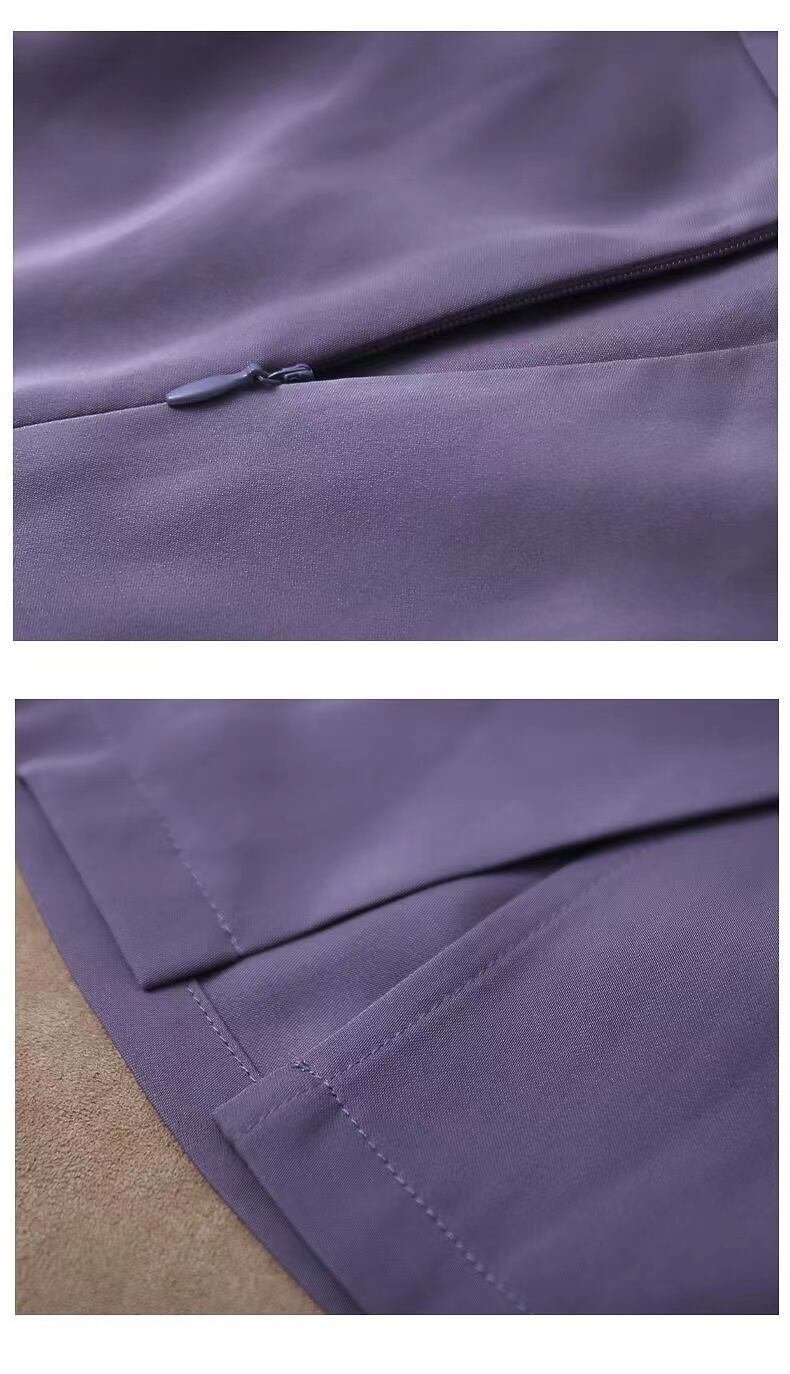 【dress】細身効果抜群♪OL通勤Vネック長袖韓国ファッション体型カバー配色デートワンピースF1758