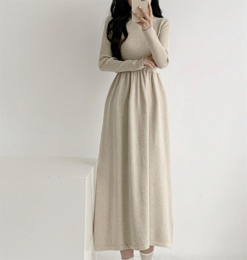 【dress】ハイネックニットワンピース M28030