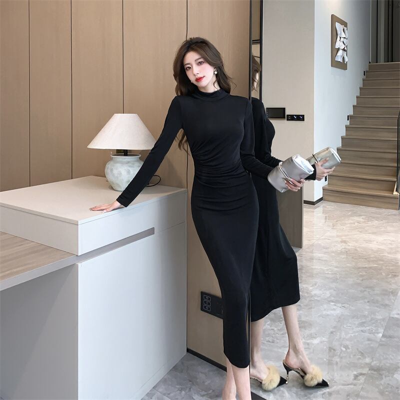 【dress】ハーフネック体型カバーワンピース G20645