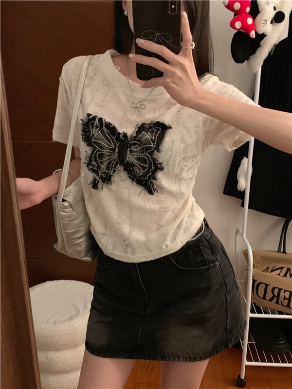 【tops】デザインリボンTシャツG21552