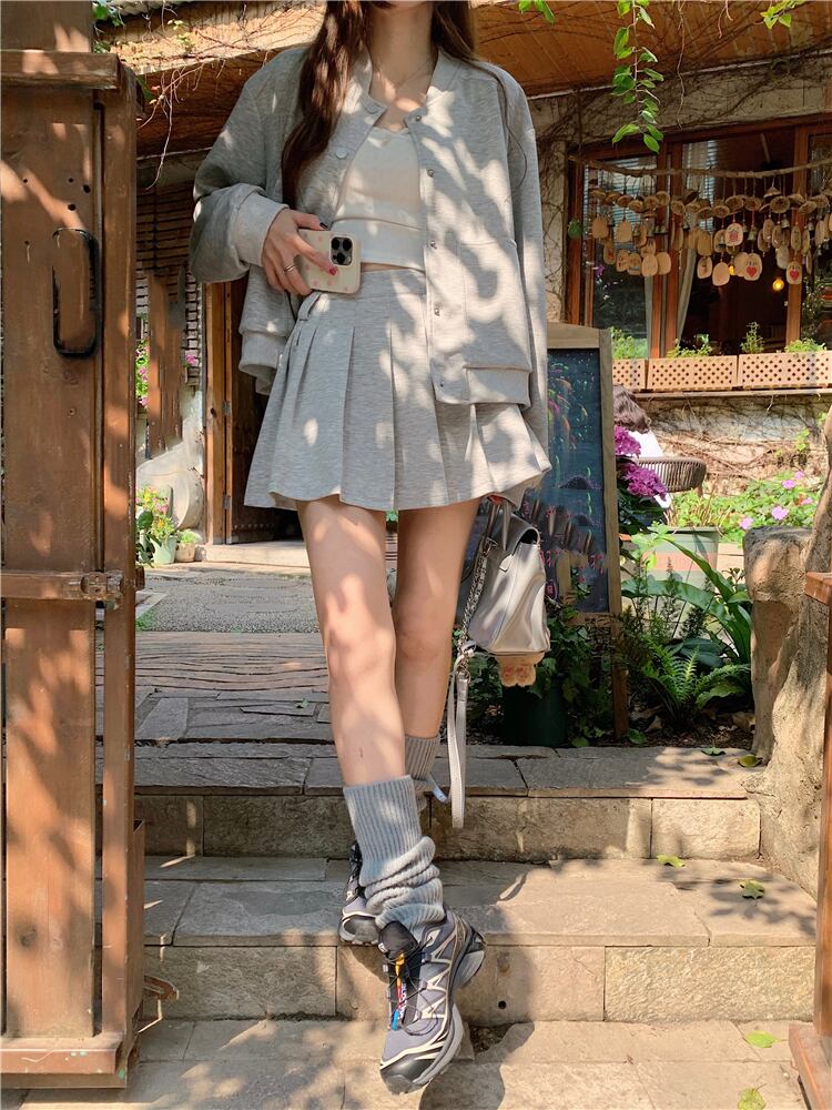 【set】パーカーアウター+スカート2点セットG20336