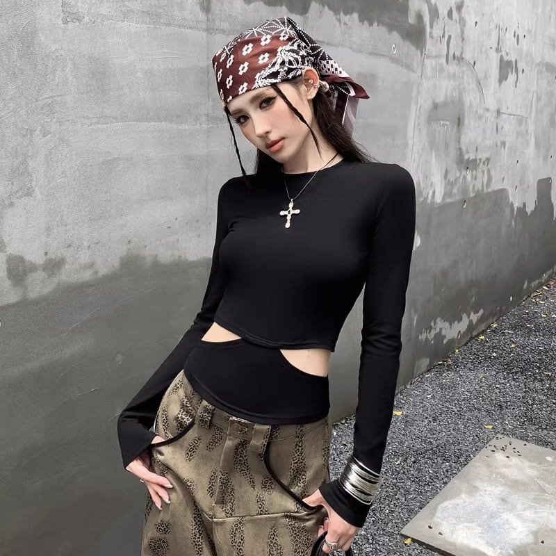 【tops】ウエストカットトップス Q8143