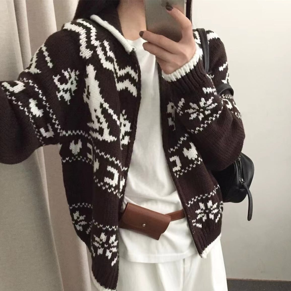 【outer】ジャカードニットカーデ M27130