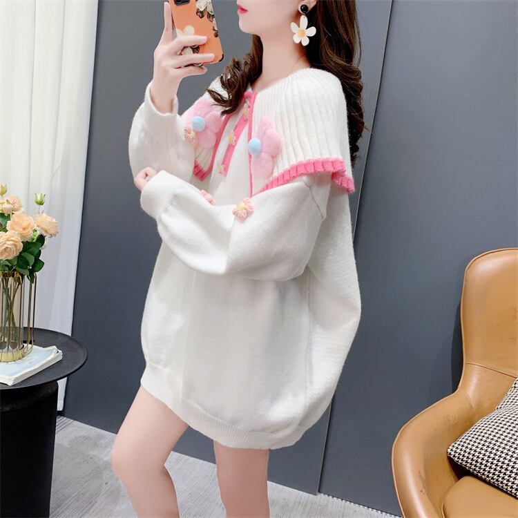 【tops】立体フラワーニットセーター M28305