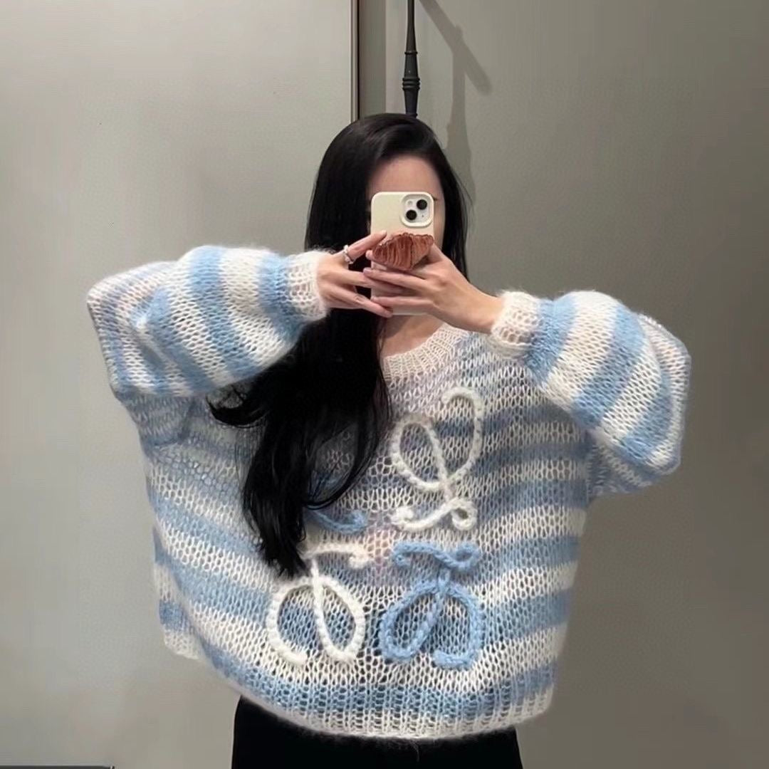 【tops】3色長袖ニットセーターF8032