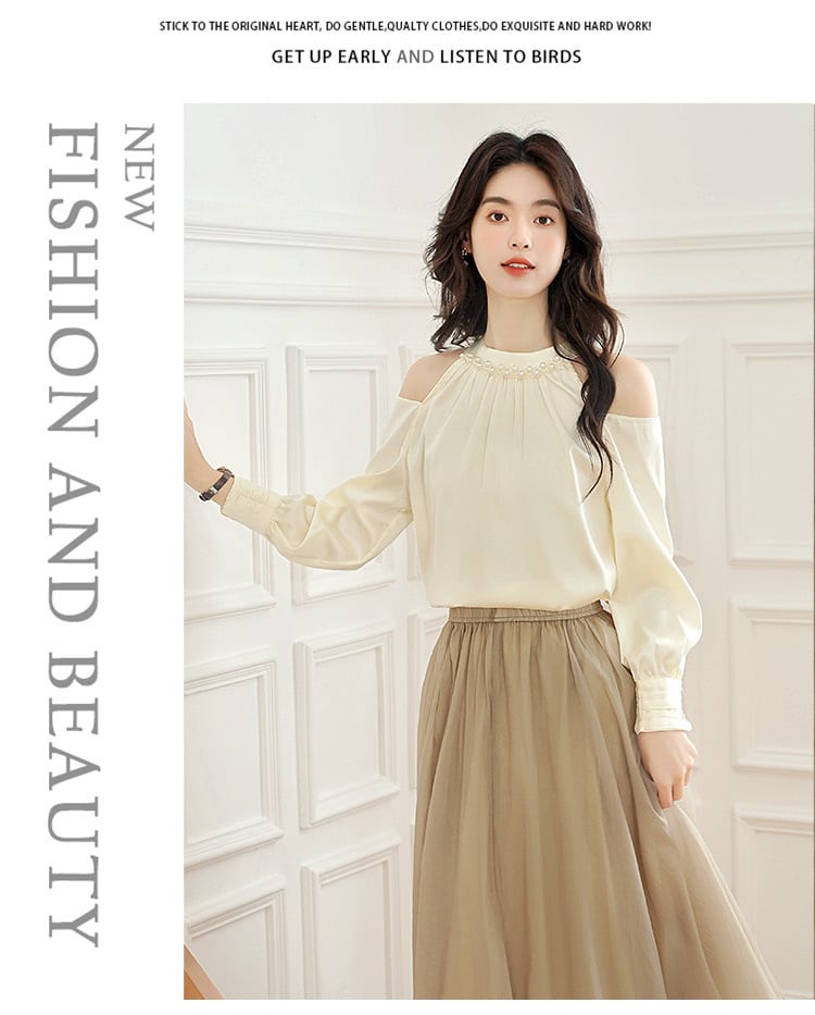 【tops】オフショルダーシャツトップス M29093