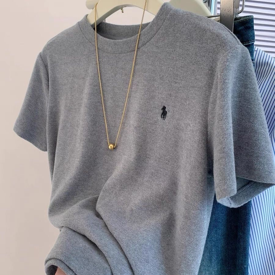 【tops】2色ラウンドネック半袖TシャツF7895