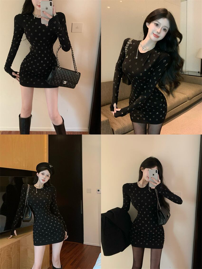 【dress】タイト長袖ワンピース G20156