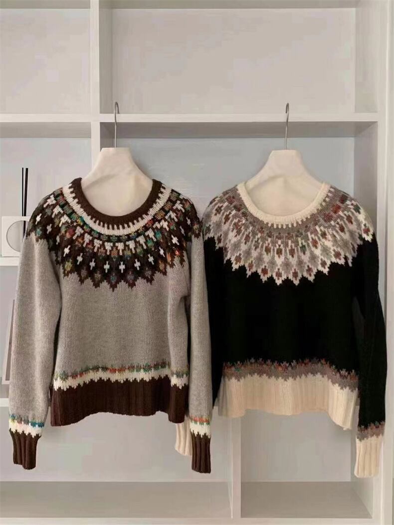【tops】ジャカードニットセーター M27138