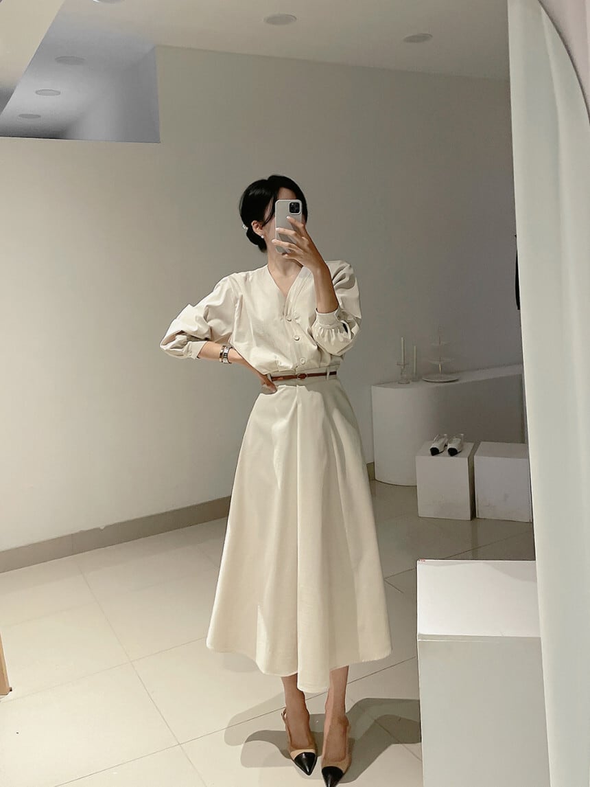 【dress】OL、通勤ワンピースベルト付き M29620