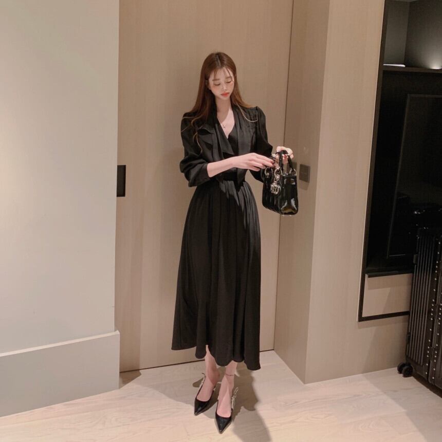 【dress】Vネックレトロワンピース G21366