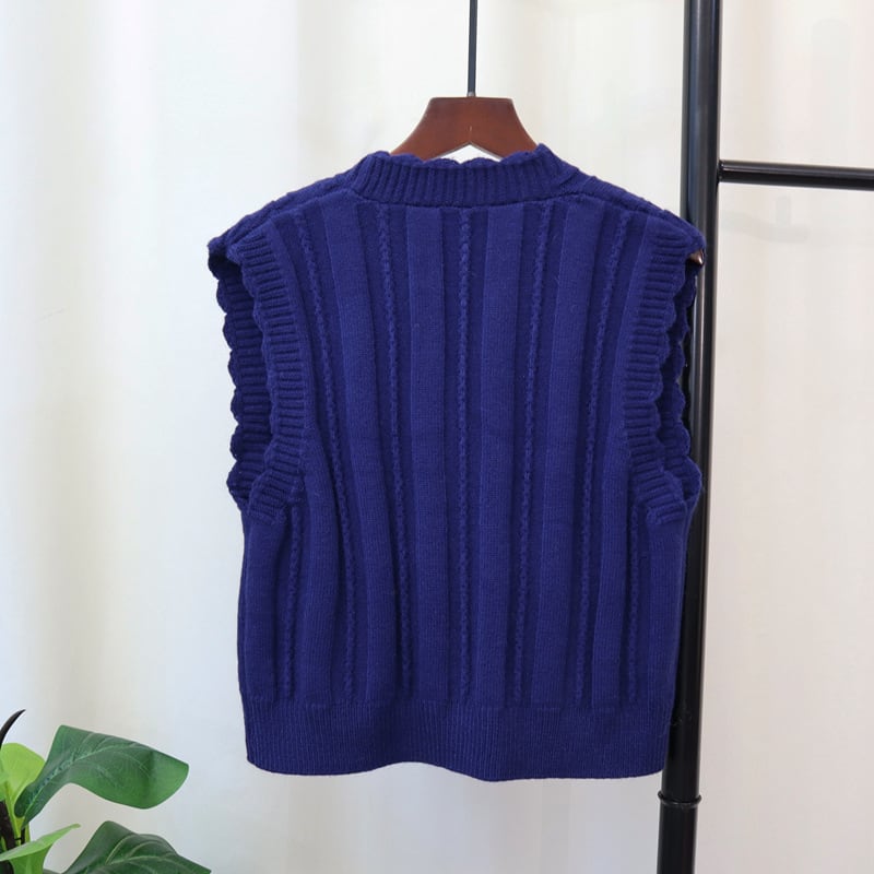 【tops】刺繍ニットベスト M25390