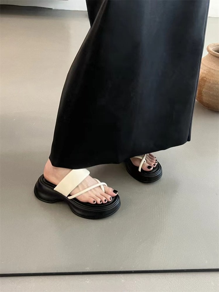 【shoes】2色厚底スリッパF7495
