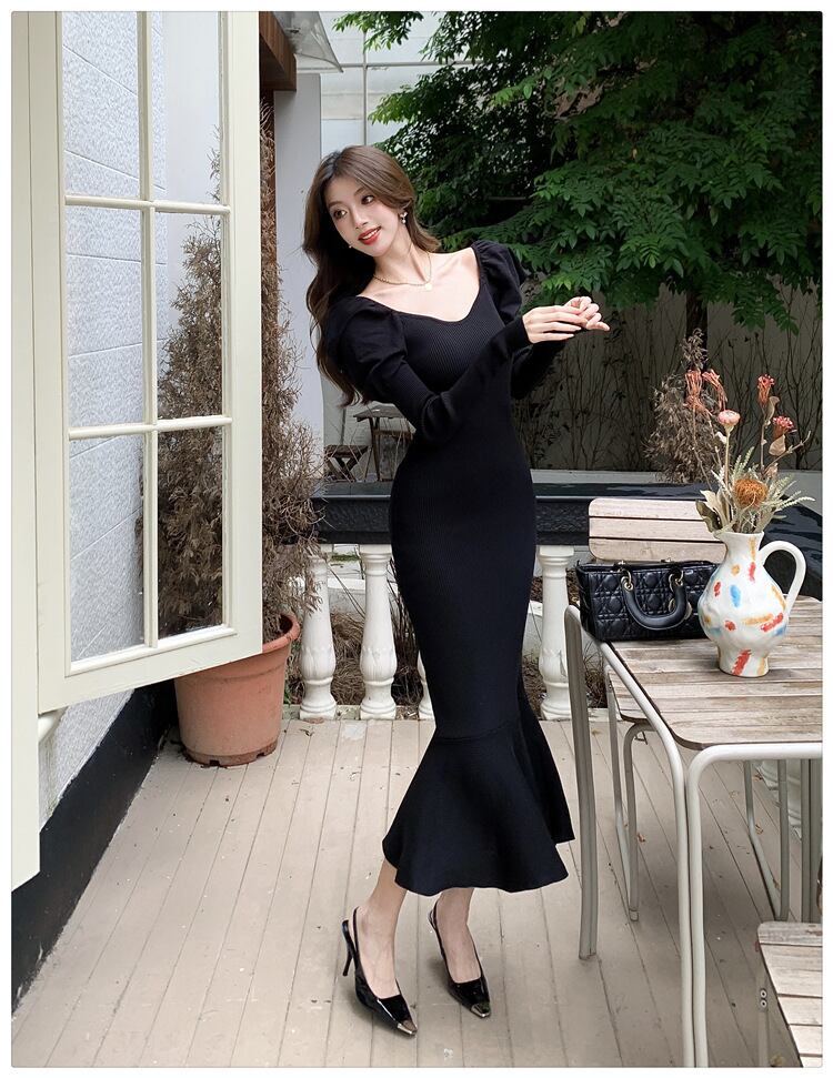 【dress】ニットマーメイドワンピース M26967