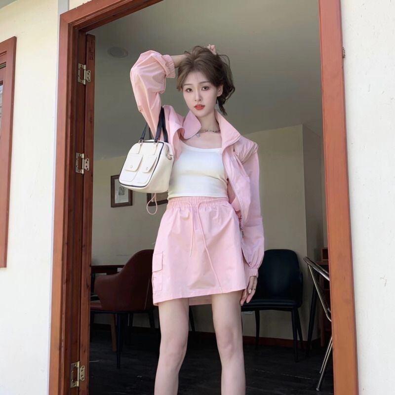 【set】UVカット長袖ジャケット+スカート2点セットF7373