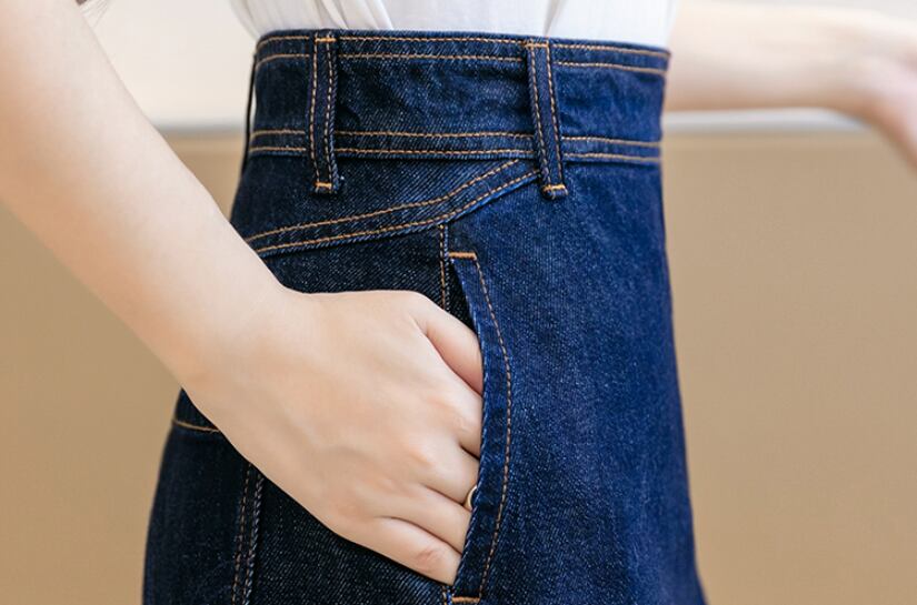 【bottoms】ファッション!気質満点レトロシンプル Aラインハイウエストデニムスカート G5456