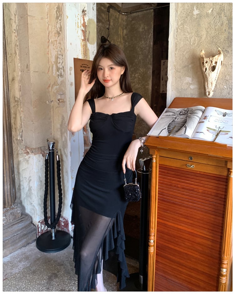【dress】チュールドッキングワンピース M24495
