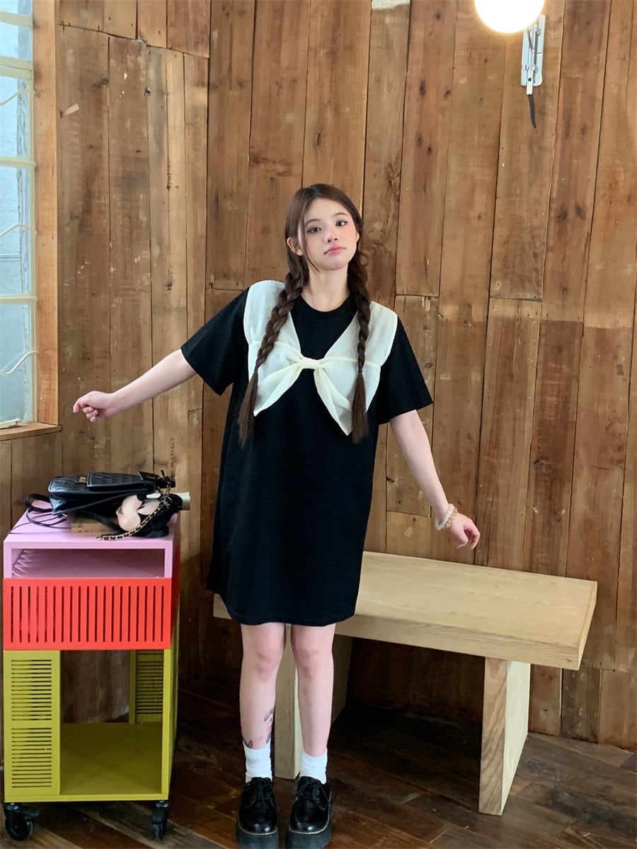 【dress】リボン付きワンピース M25038