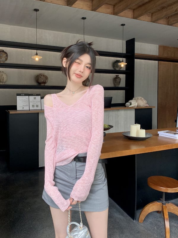 【tops】切り替え長袖Tシャツ M29689