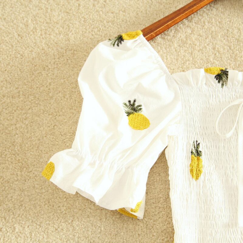 【set】ファッションand清新!2021新作気質満点刺繍スウィートシフォン2点セットF0051