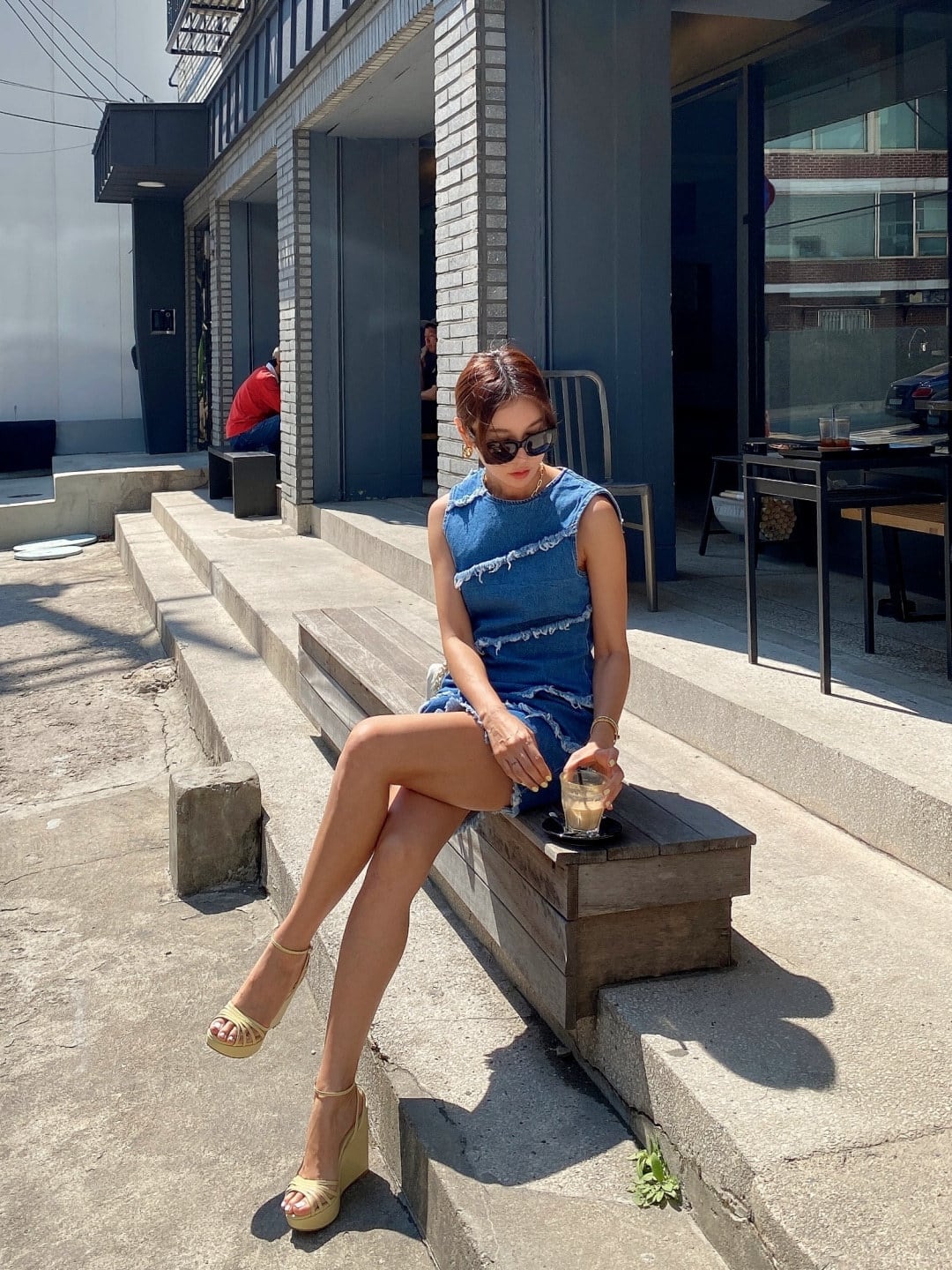 【dress】ノースリーブデニムワンピース M23984