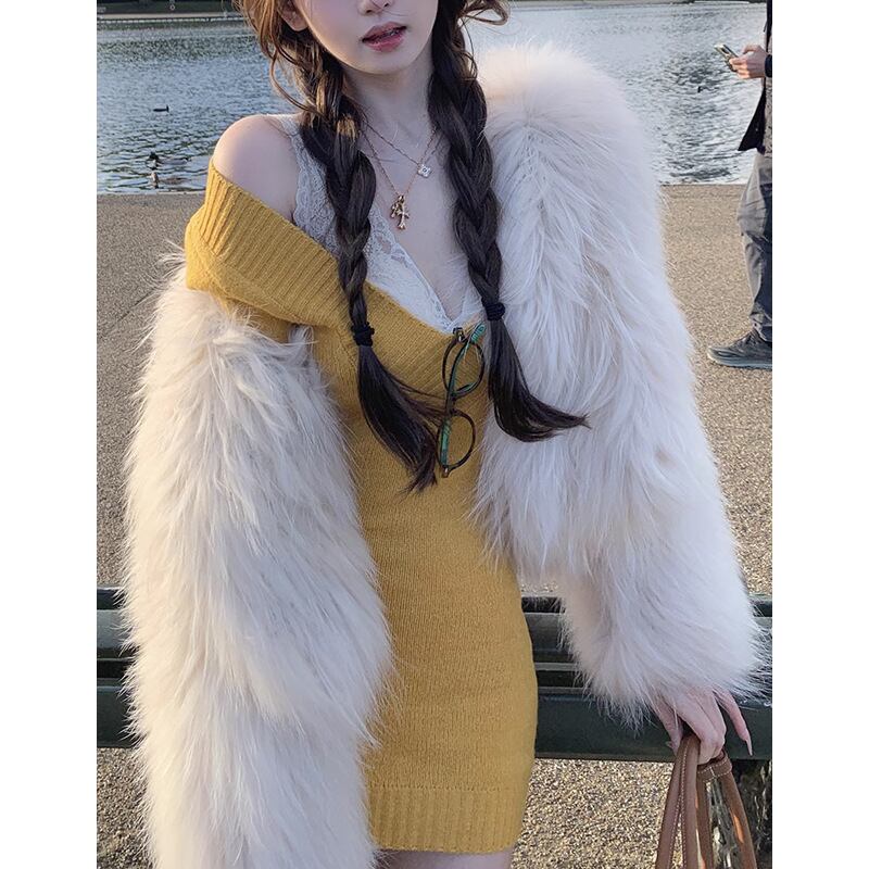 【dress】Vネックニットワンピース M27304